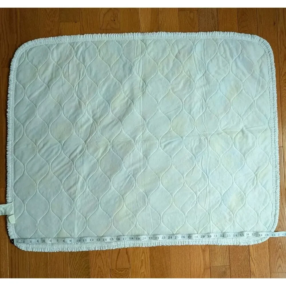 Vintage 80s 90s Sears Roebuck Baby Blanket ABC 123 Puppy Striped Floral Quilted